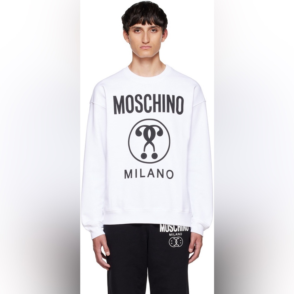 PRICE DROP - Moschino White Double Question Mark Sweatshirt